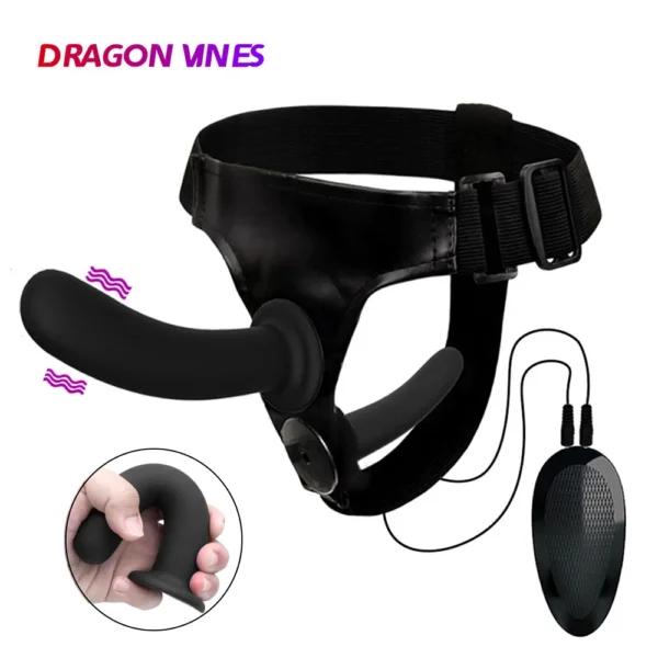 Vibrating Strap - Double Dildo Harness for Lesbian Pleasure