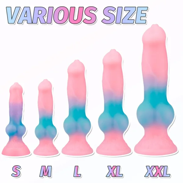 5 Size Luminous Knot Dildo – Soft Silicone Fantasy Toy